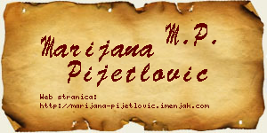 Marijana Pijetlović vizit kartica